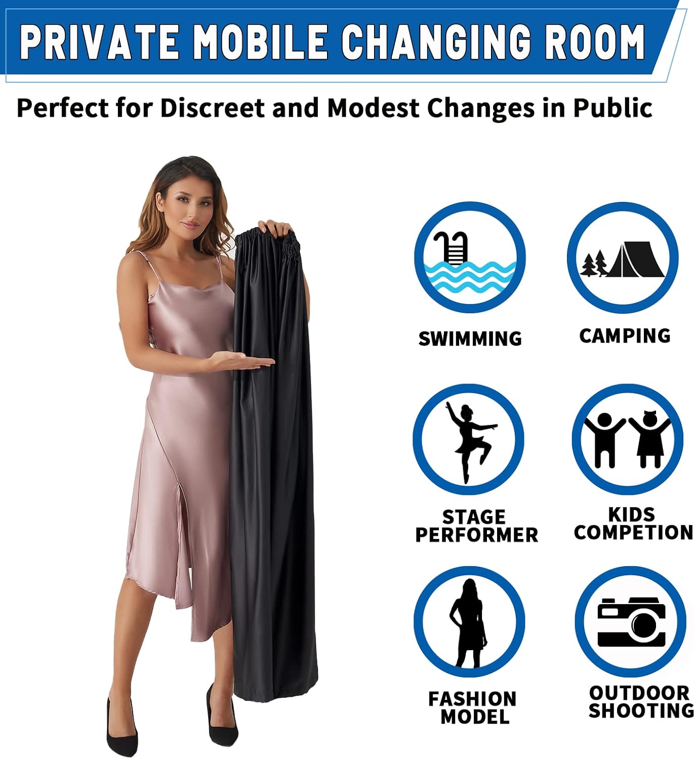 Portable Changing Room Privacy Shelter, Instant Dressing Room for Beach, Swimming, Boating, Dance Competition and