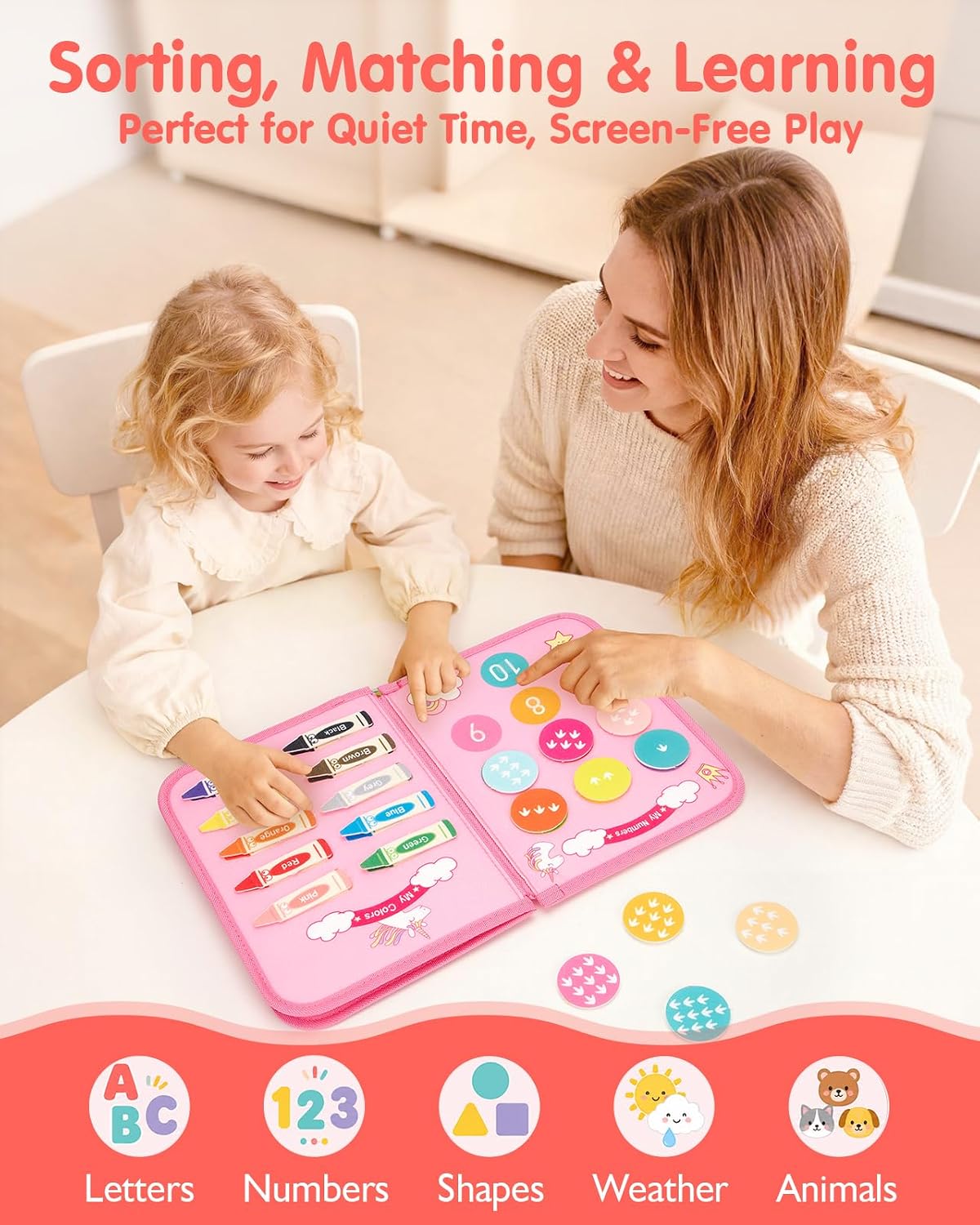 Busy Board Montessori Toys Busy Book Toddler Girl Gifts Travel Toy | Toddlers Educational Learning Toys with Life