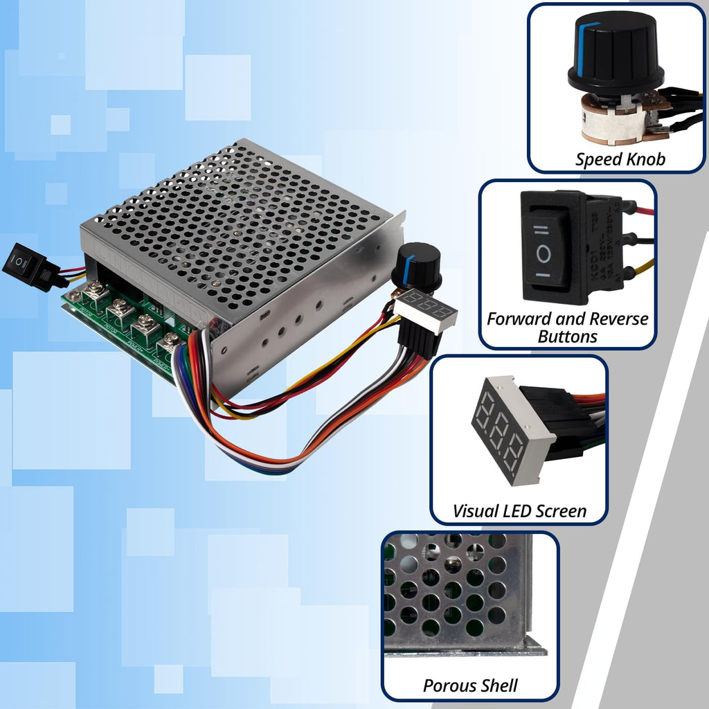 MAKERELE 60A Adjustable Digital Display PWM DC Motor Speed Controller