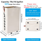 70L Large Rolling Laundry Hamper - Tall Narrow Basket With Wheels, Slim Clothes Bin, 27.5" Beige