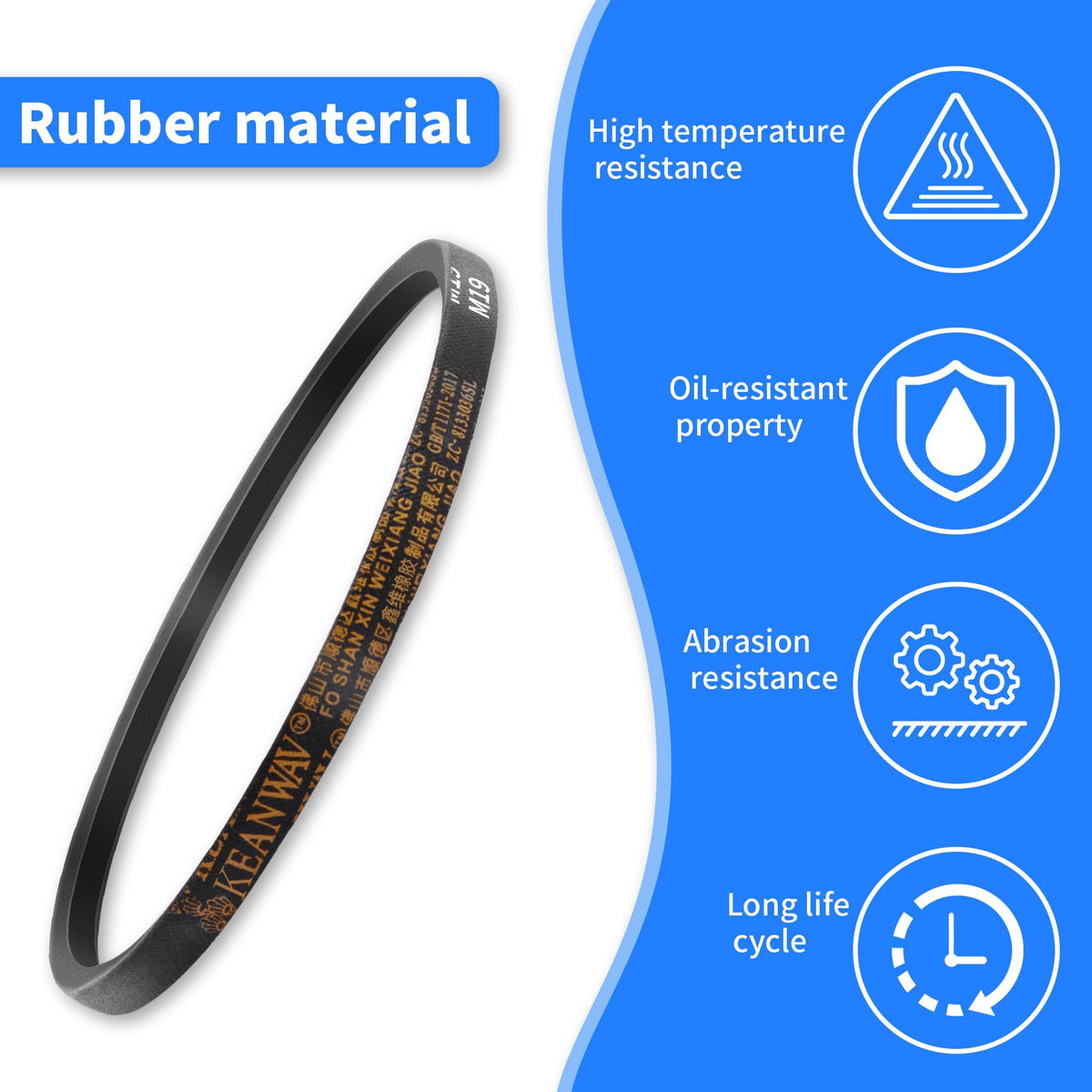 FOCMKEAS M40 Drive V-Belt, 40" Inner Circumference, M Type V Belts