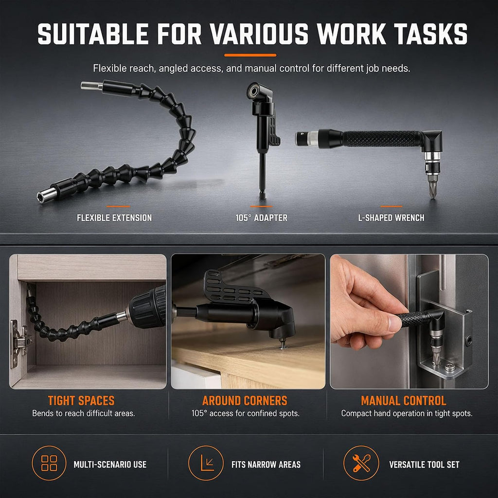 27PCS Flexible Drill Bit Extension Set with Portable Storage Box