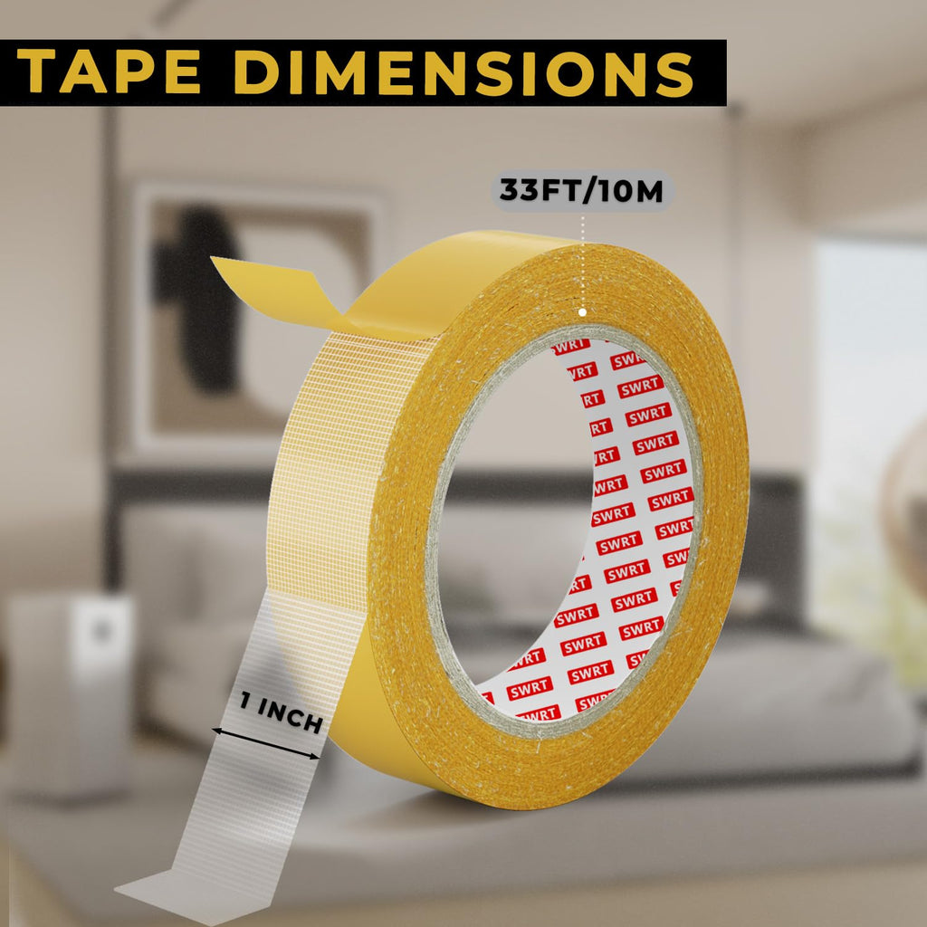 Double Sided Fabric Tape 1" x 33FT – Heavy Duty