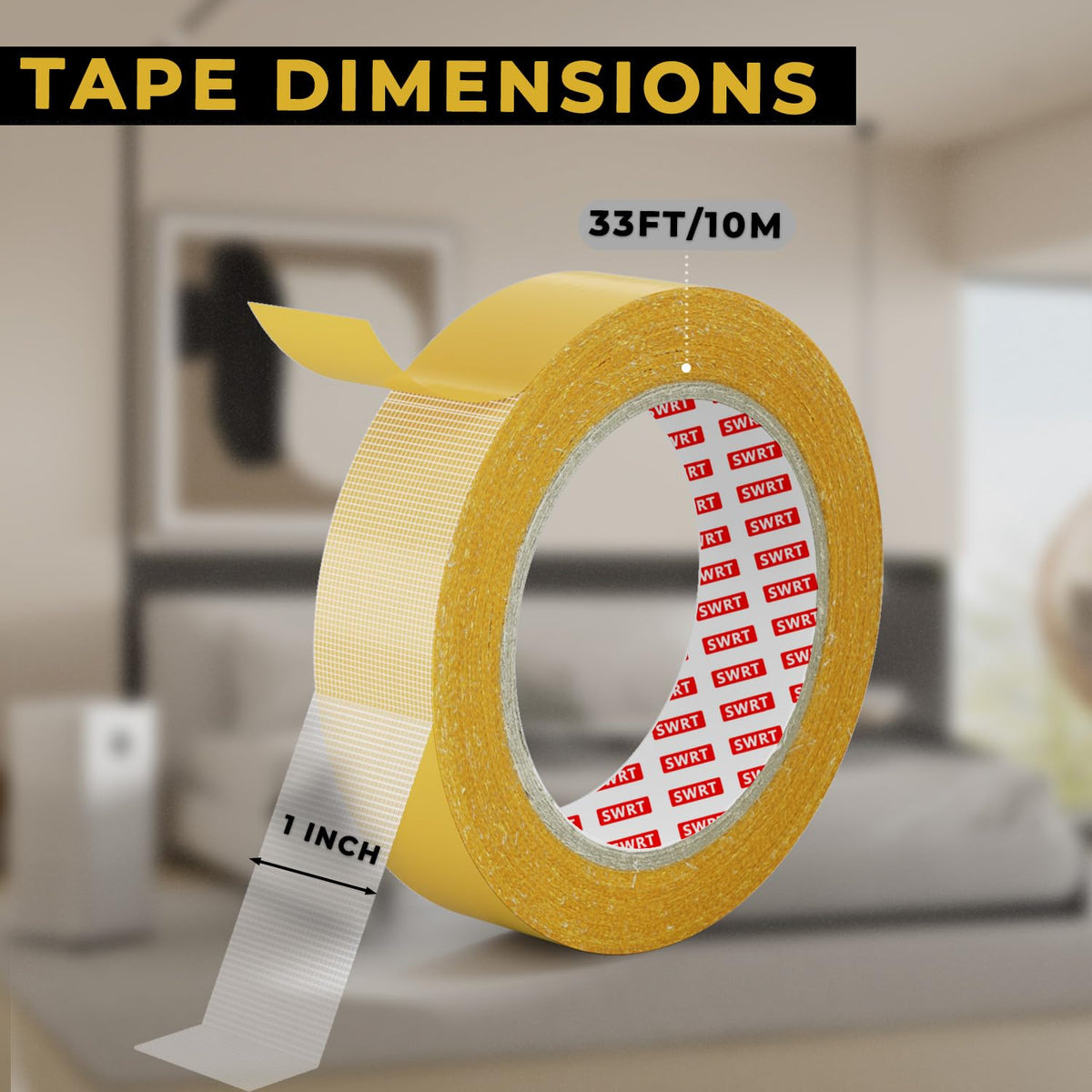 Double Sided Fabric Tape 1" x 33FT – Heavy Duty