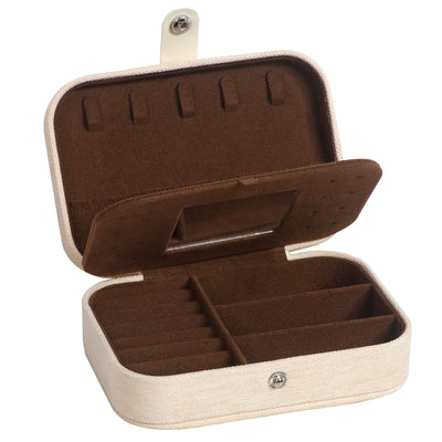 Travel Jewelry Box, PU Leather Small Jewelry Organizer for Women Girls, Double Layer Portable Mini Travel Case