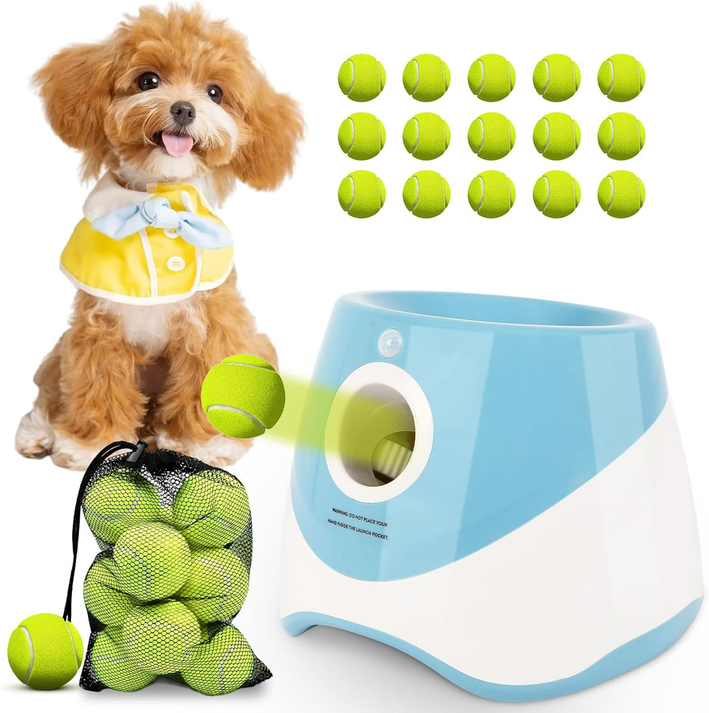 Automatic Ball Launcher for Dogs: Indoor Thrower Fetch Machine,Blue