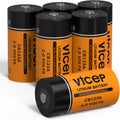 6-Pack CR123A Lithium Battery for Flashlight & Detector | CR 123A 3V CR17345 Coin Cell Batteries – Compatible with