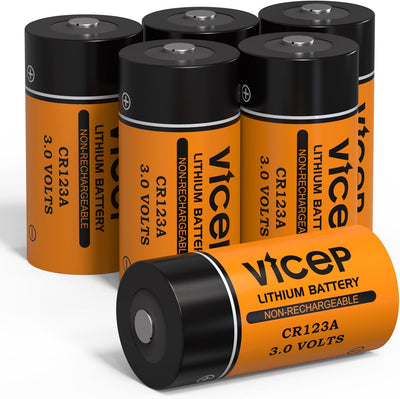 6-Pack CR123A Lithium Battery for Flashlight & Detector | CR 123A 3V CR17345 Coin Cell Batteries – Compatible with