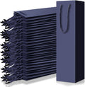 80 Pack Wine Gift Bag Bulk, 4"x3.5"x14" Wine Bag, Dark Blue