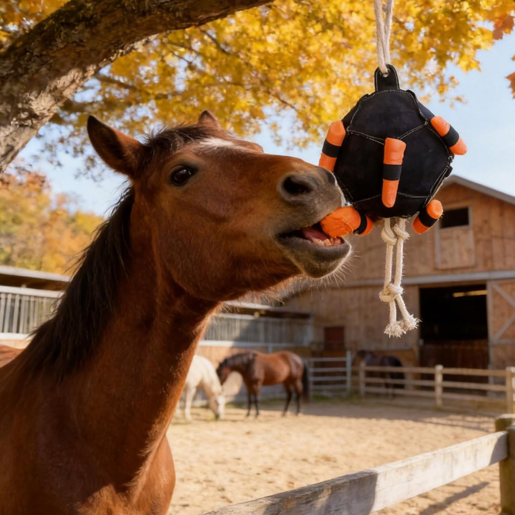 Horse Treat Ball Carrot Training Dispenser, Interactive Horse Treat Feeding Ball Toys, Slow Feeder & Enrichment Toy