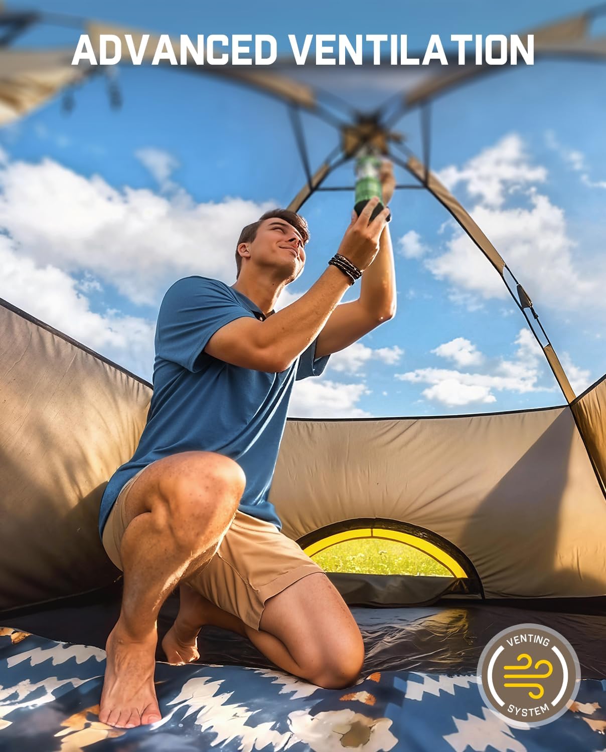 Zeta C2/3/4 Camping Tent, 2/3/4 Person Instant Dome Tent, Easy Setup in 60s, Portable Waterproof Cabin Tent with
