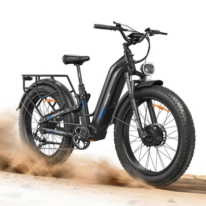 Dual Motor Electric Bike for Adults 26" Fat tire Mountain ebikes