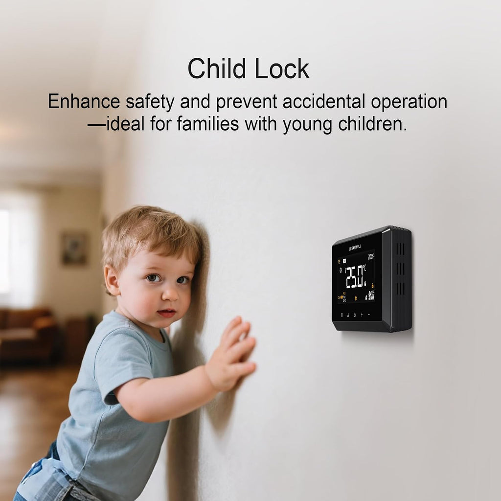 Smart WiFi Thermostat for Home, Programmable Thermostat 3H/2C for Heat Pump & Conventional Systems, Tuya App Control