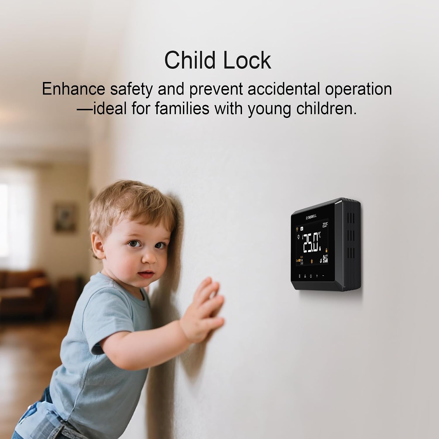 Smart WiFi Thermostat for Home, Programmable Thermostat 3H/2C for Heat Pump & Conventional Systems, Tuya App Control