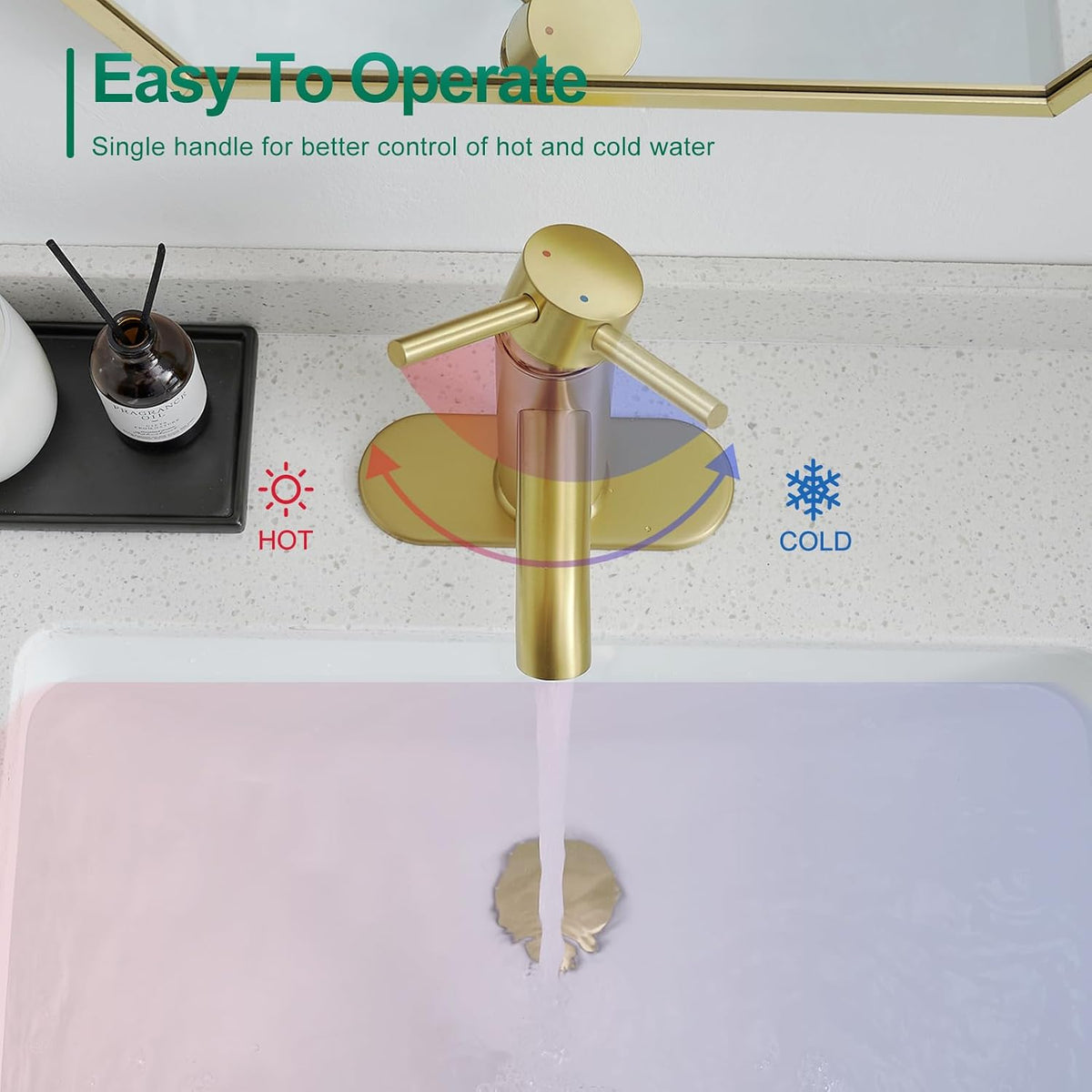 Vessel Sink Faucet Brushed Gold Tall Bathroom Faucets Single Handle One Hole Rv Vanity Lavatory Bathroom Sink Faucet