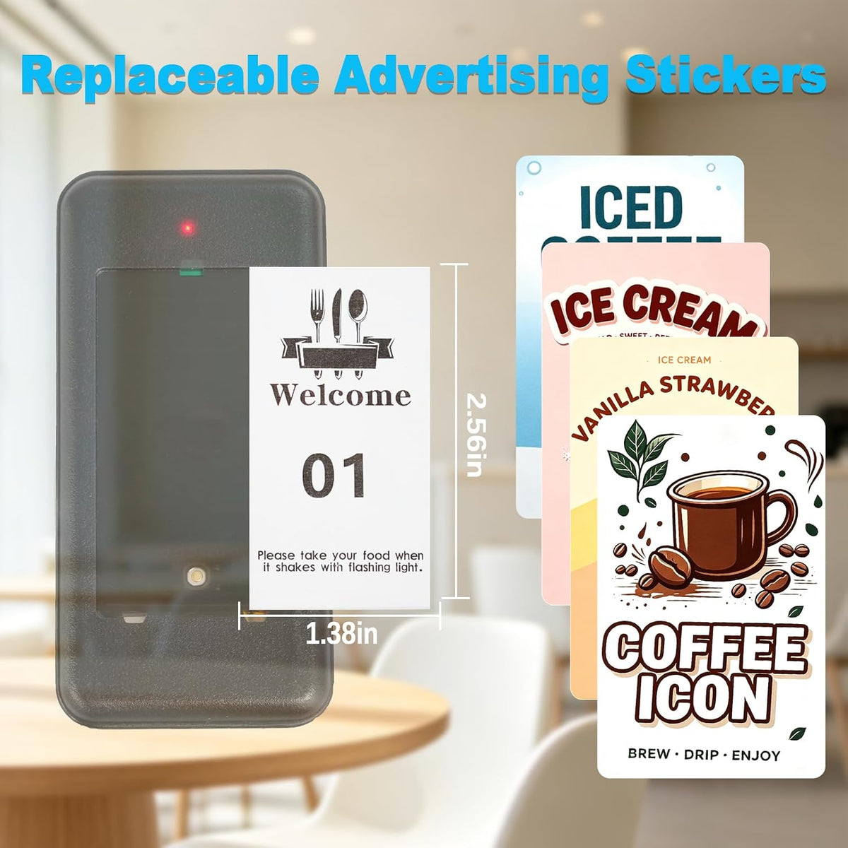 Restaurant Pager System,Social Distancing Buzzer 20 Pagers(Black)