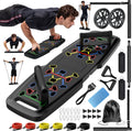Push Up Board,Home Gym,Portable Exercise Equipment,Pilates Bar and 20 Fitness Accessories with Resistance Bands and