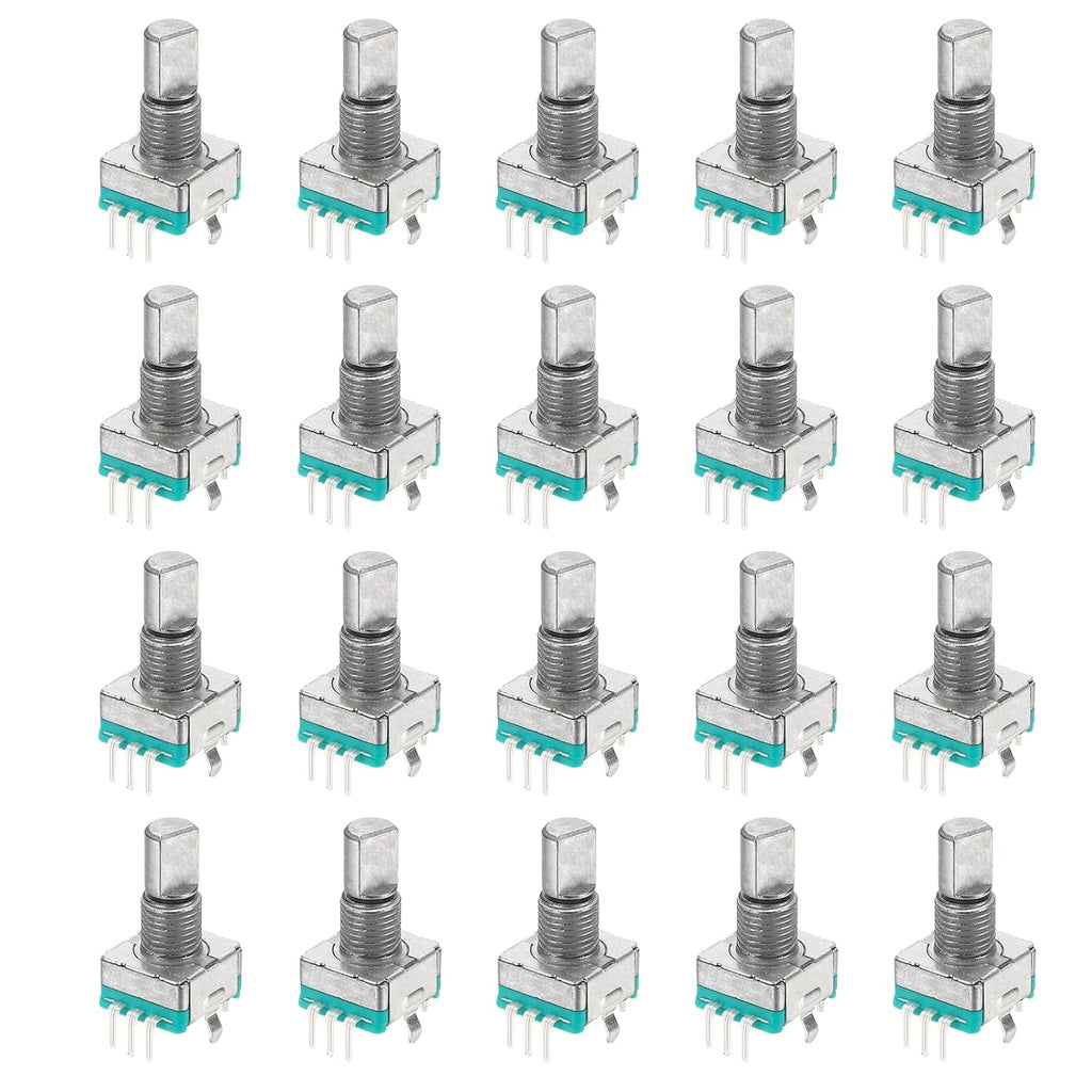 MECCANIXITY 20Pack EC11 Rotary Encoder Code Switch 15mm Half Shaft Green