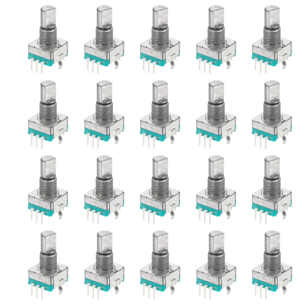 MECCANIXITY 20Pack EC11 Rotary Encoder Code Switch 15mm Half Shaft Green