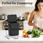 Countertop Compost Bin, Hanging Small Trash Can with Lid Under Sink for Kitchen, Food Waste Bin for Countertop