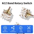 FOCMKEAS KCZ 2P6T Rotary Band Switch, 2 Pole 6 Position, 2 Deck