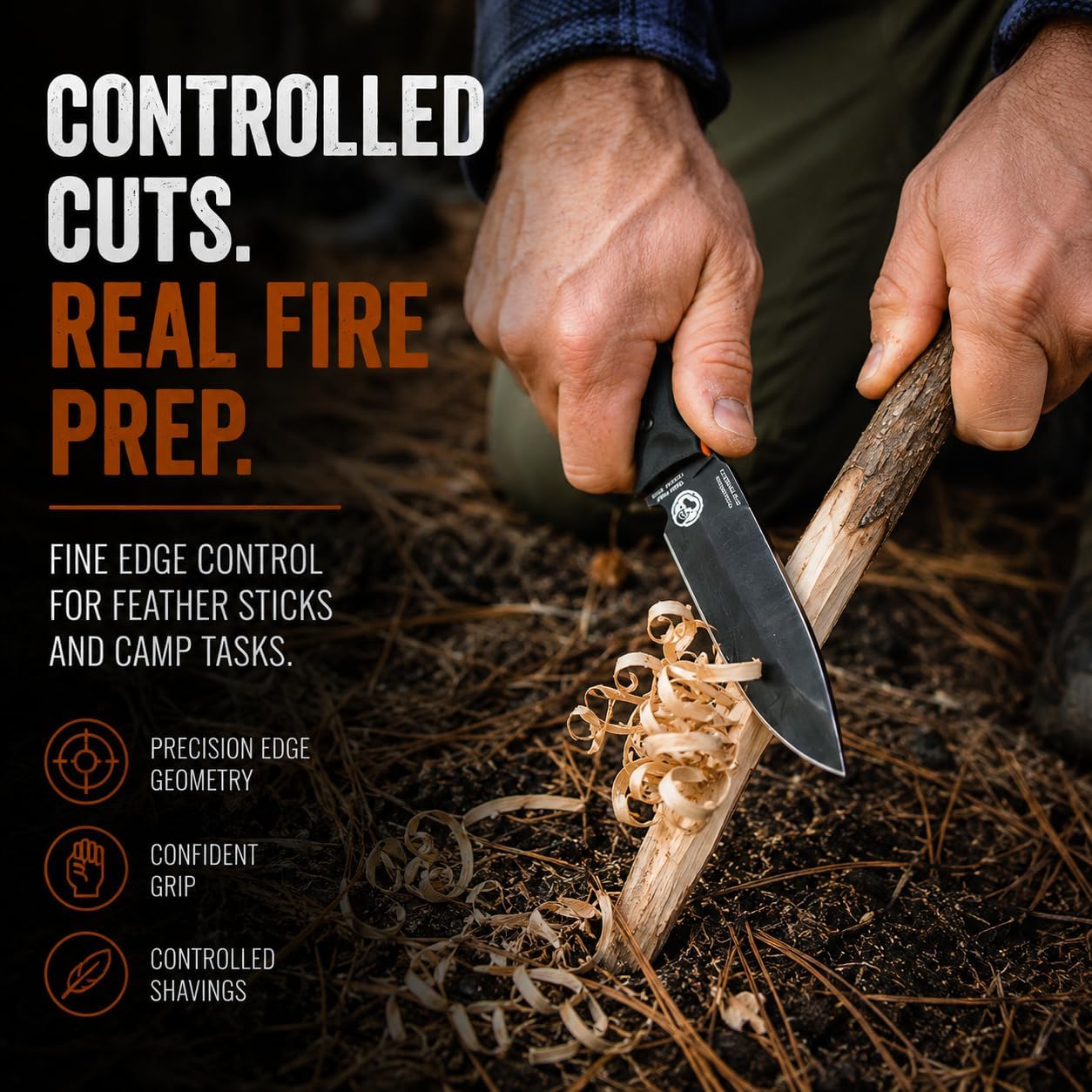 Bloodline Fixed Blade Survival Knife – Full Tang 1095 High Carbon Steel Bushcraft & Hunting Knife with G10 Handle