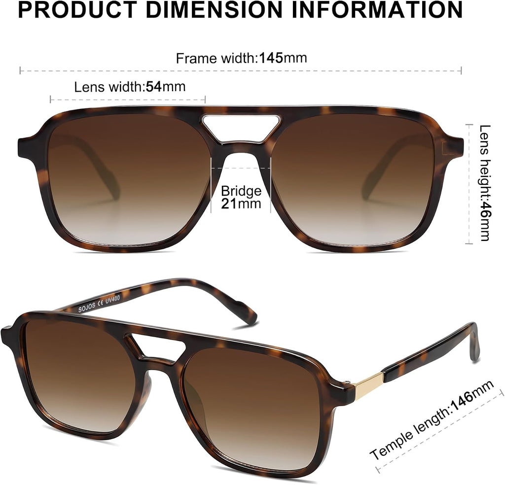 Retro Aviator Sunglasses Womens Mens,Trendy Rectangle Shades SJ2202 | Polit UV400 Protection Women Sun Glasses,Y2K