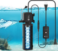 Aquarium Filter with U - V Light & Filter Sponge, Fish Tank Filter with Timer for Green Water, Turtle Filter with