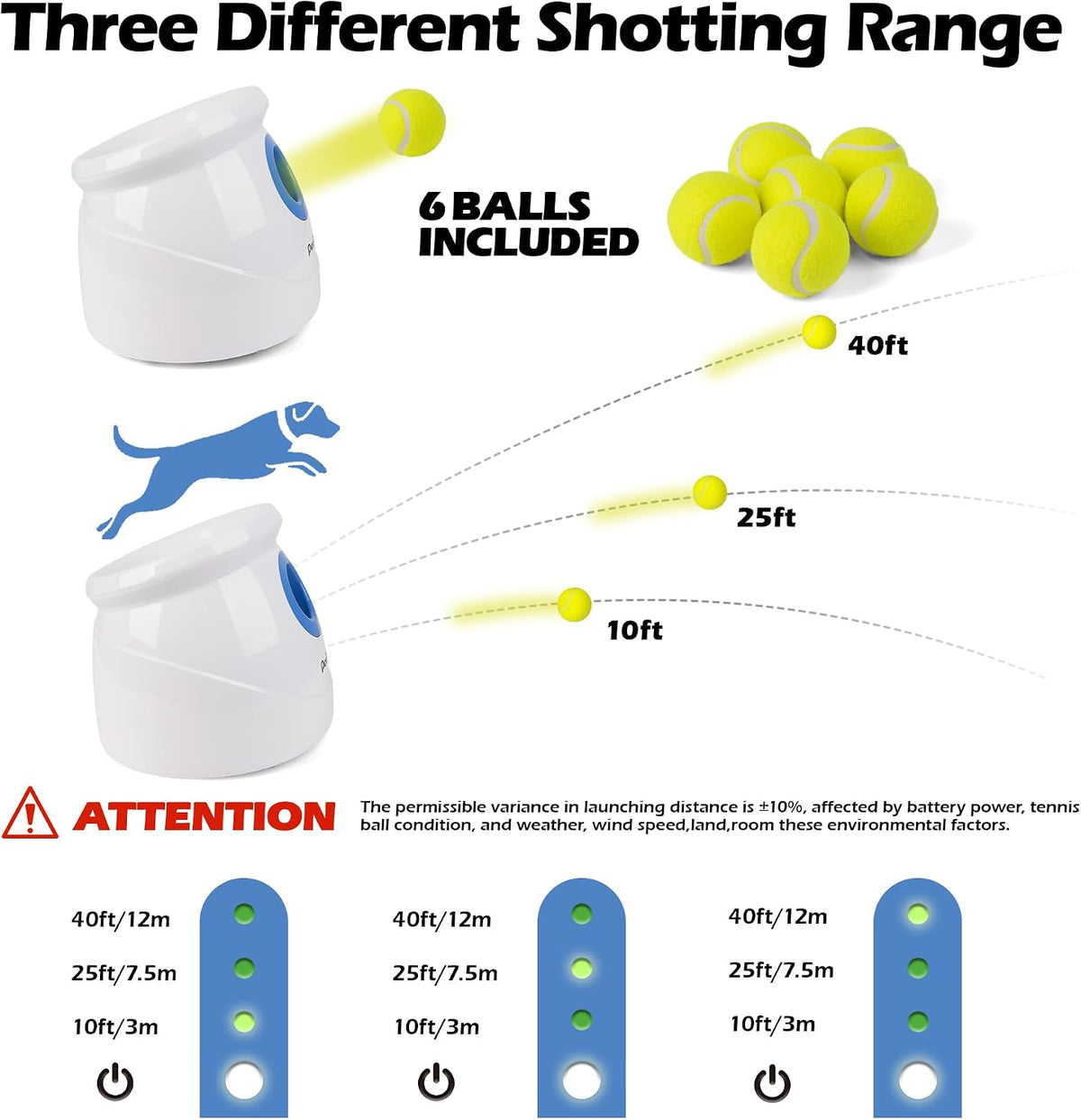 Dog Automatic Ball Launcher for Large Dogs Ball Thrower Machine Outdoor Indoor Use Interactive Dog Toy Adjustable