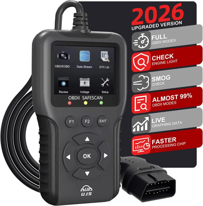 2026 Enhanced Universal OBD2 Scanner, Check Engine Code Reader - 65000+ Fault Codes, Live Data, I/M Readiness
