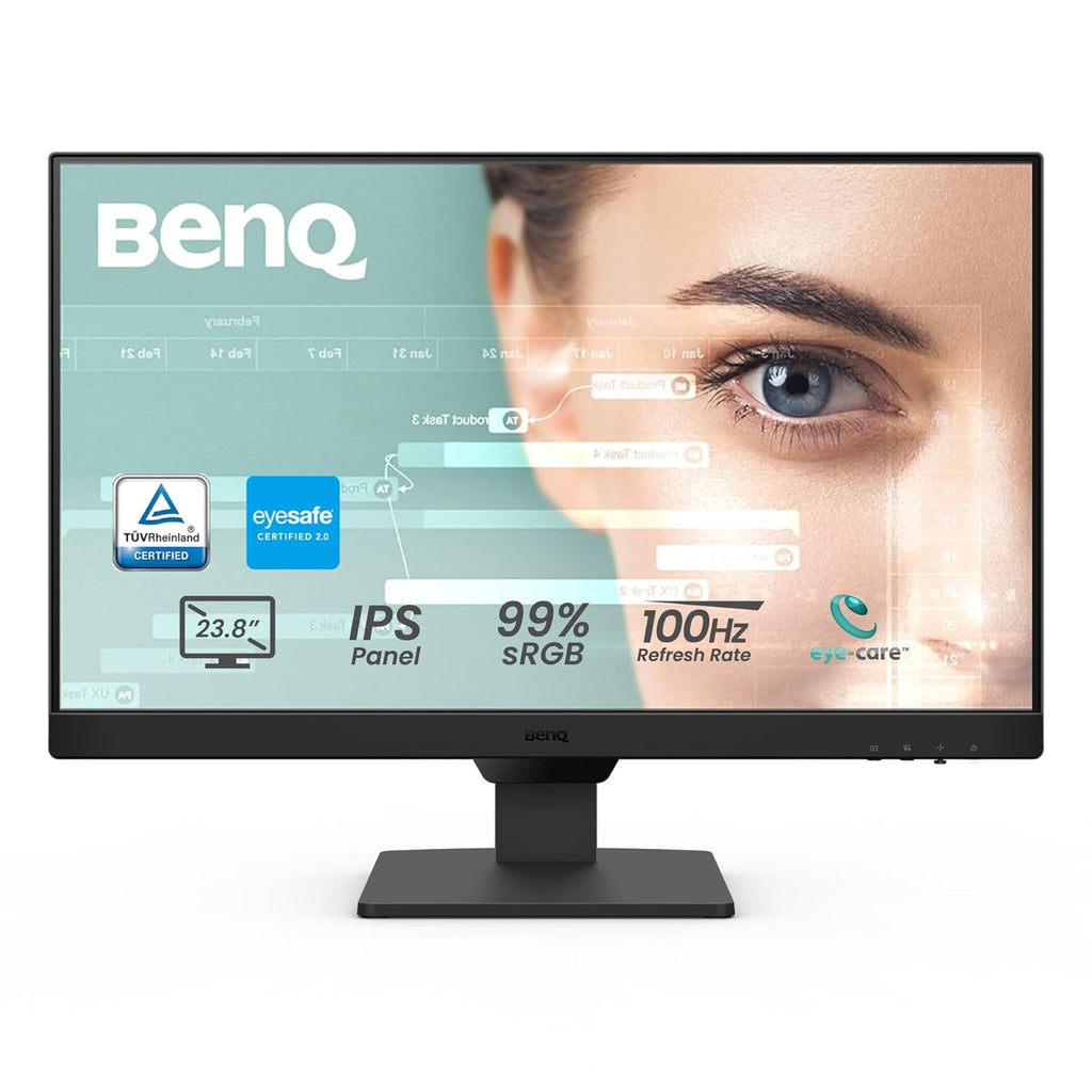 GW2490 24" Computer Monitor 100Hz FHD 1920x1080p IPS Eye-Care Tech VESA Mount Thin Bezel Low Blue Light Adaptive
