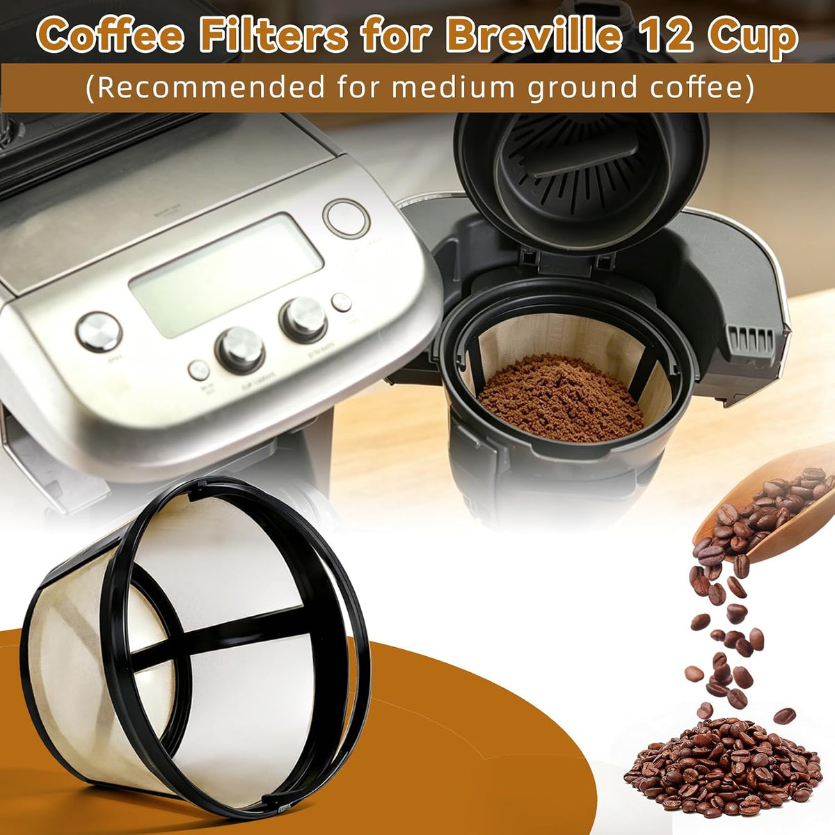 Reusable Coffee Filters for Breville BDC650BSS Grind Control Coffee Maker