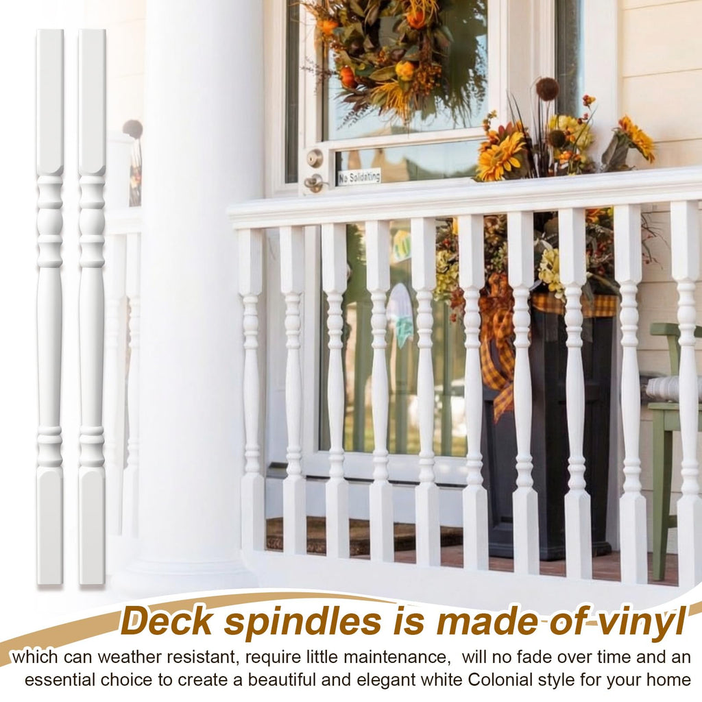 Vinyl Railing Spindles, 1 1/2" Sq X 32", Vinyl Railing, 4 Pack