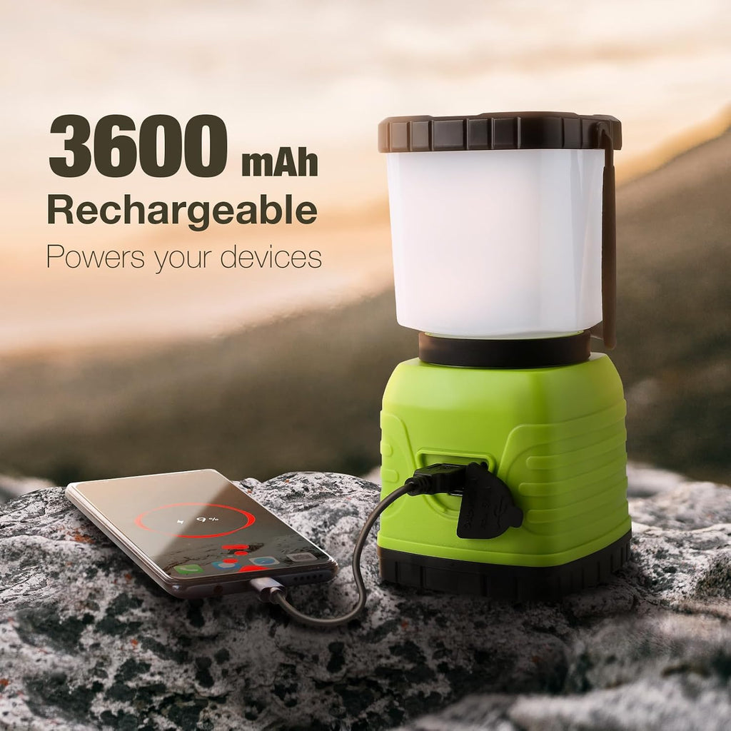 1300LM LED Camping Lantern Rechargeable, 4 Light Modes, 3600mAh Power Bank, IPX4 Waterproof, Perfect Lantern