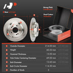 A-Premium Front Vented and Rear Solid Brake Rotors and Ceramic Pads Kit