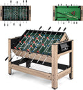 2-in-1 Swivel Multi Game Table, 48” Combo Game Table with Foosball & Pool for Adults, Indoor Outdoor Combination