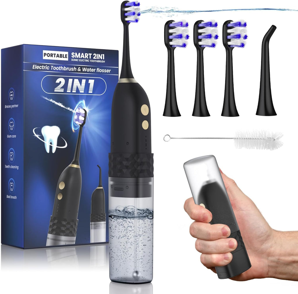 Electric Toothbrush with Water flosser, 2 in 1 Teeth Cleaning Kit, Toothbrush and Water flosser Combo, 25 - Day