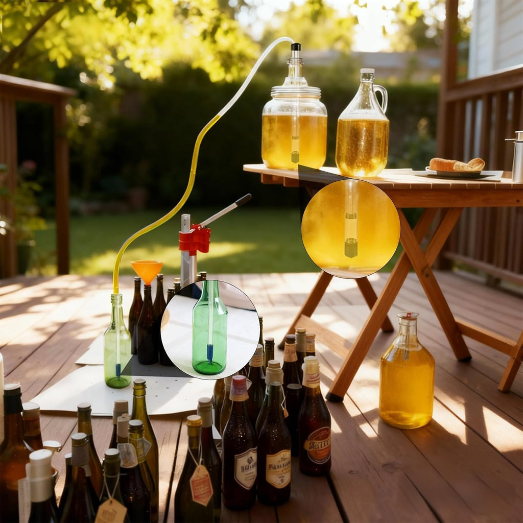 14” Auto Siphon with 12.9” Bottle Wand & 5.5FT Food-Grade Silicone | Beer Wine Siphon Pump fit Liquid Transfer