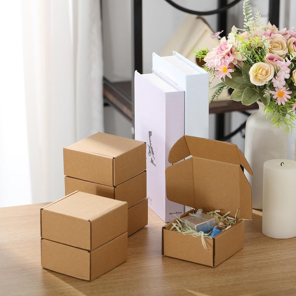 60 Pcs 4x4x2'' Shipping Boxes Corrugated