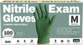 Nitrile+ SUP Exam Plus Gloves, Powder-Free Disposable Moss Green, 100 Count