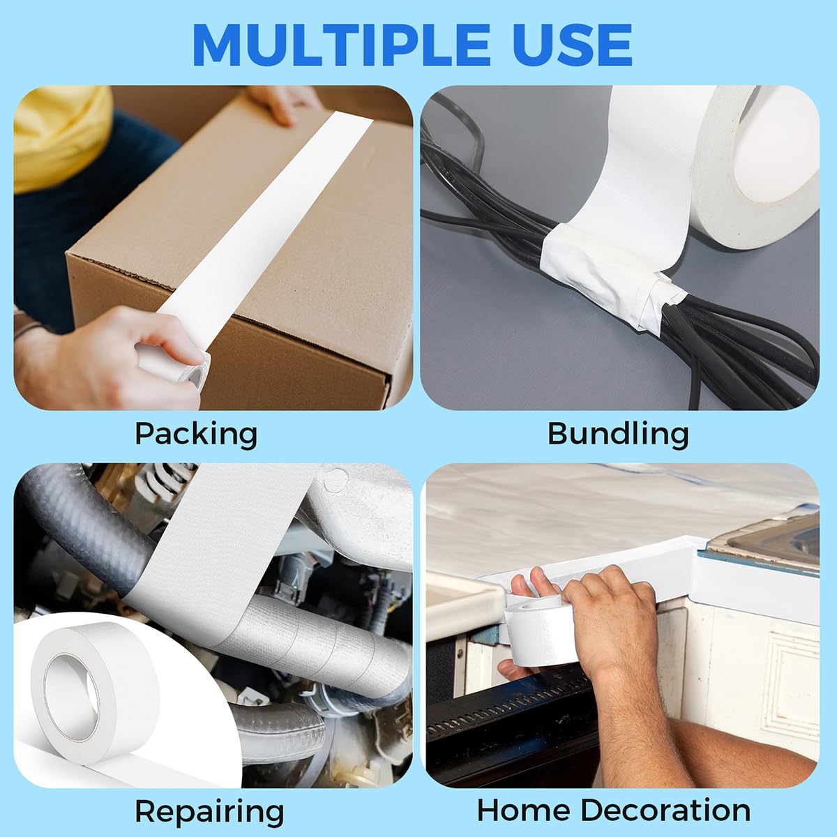 White Duct Tape, 2 Inch x 35 Yards, 1 Roll