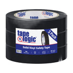 (3 Pack) 1 Inch x 36 Yards, Multipurpose Solid Vinyl Safety Tape, Black, Heavy-Duty 6 Mil Thick - Moisture/Grease