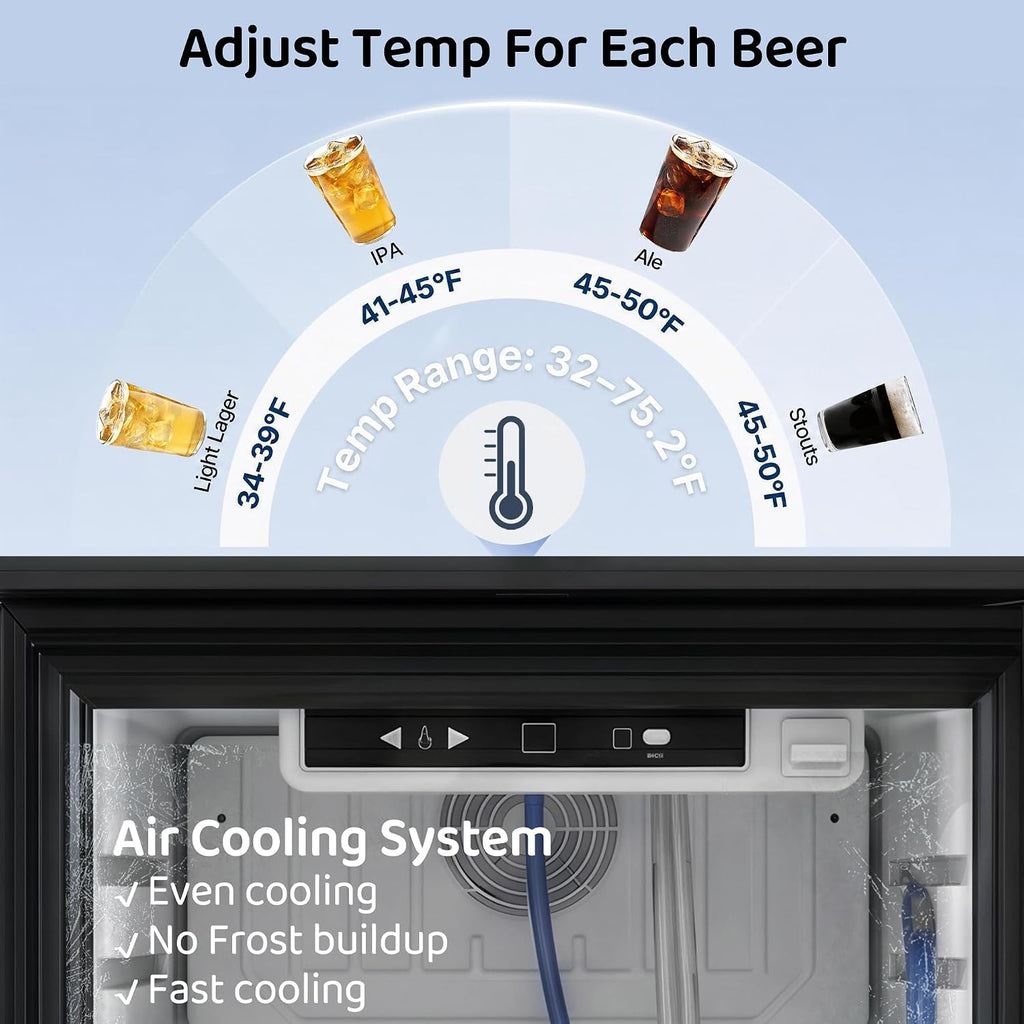 Commercial Draft Beer Kegerator, Keg Refrigerator for D System