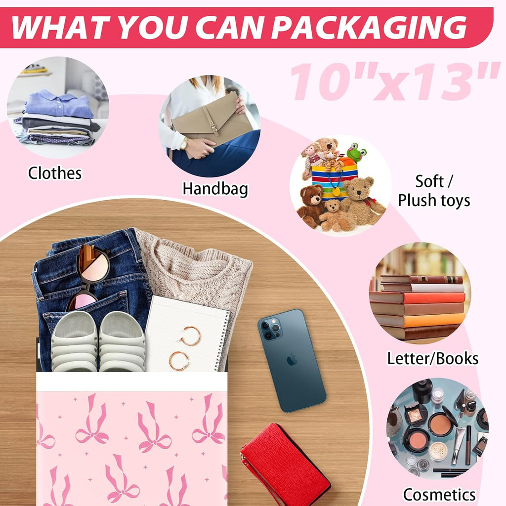 Poly Mailers 10x13, 100PCS Shipping Bags, Self-Sealing Mailers Poly Bags, Mailing Envelopes Bulk, Polymailers