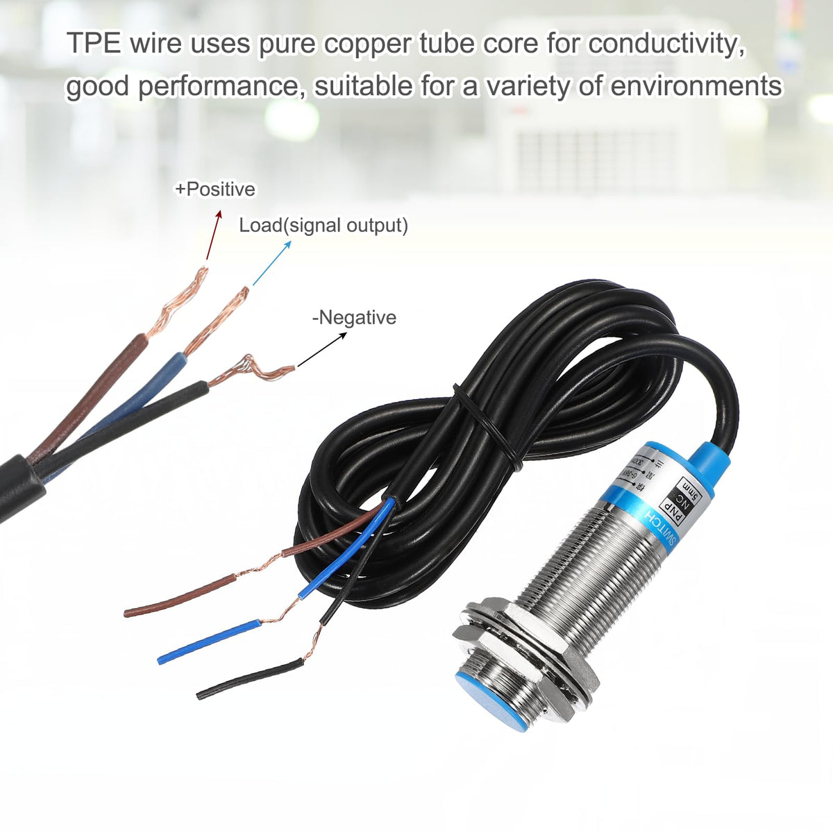 MECCANIXITY Inductive Proximity Sensor, PNP NC M18 5mm Approach Sensor