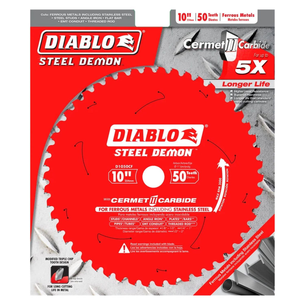 Diablo Steel Demon Cermet II Saw Blade for Medium Metal - 10" Diameter
