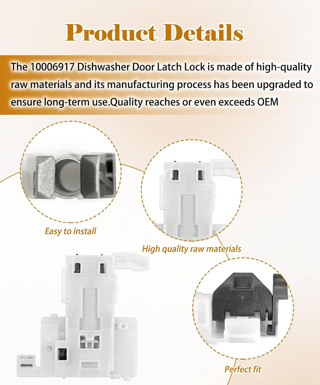 10006917 Dishwasher Door Latch Lock Assembly Fits for Bosch Dishwashers
