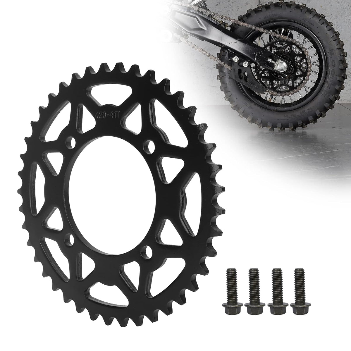 RUTU 420 Chain Sprocket Rear Sprocket 41 Tooth 76mm