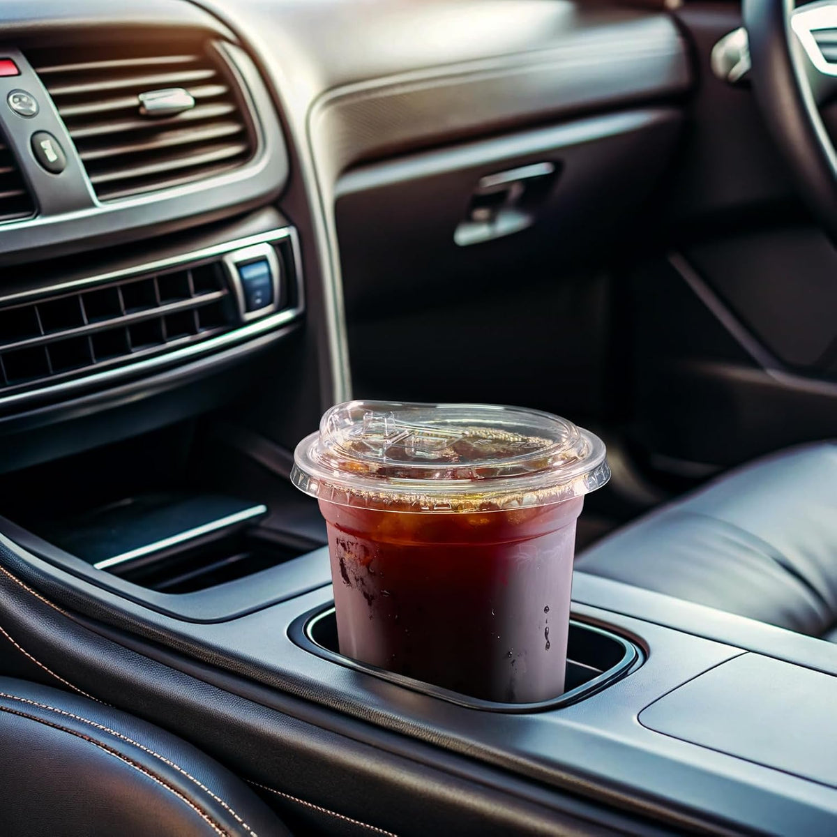16oz Plastic Cups with Lids, 200 Pack, Iced Coffee Cups with Lids