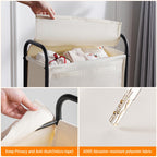 Slim Laundry Hamper with Lid & Wheels, 50L Rolling Laundry Basket
